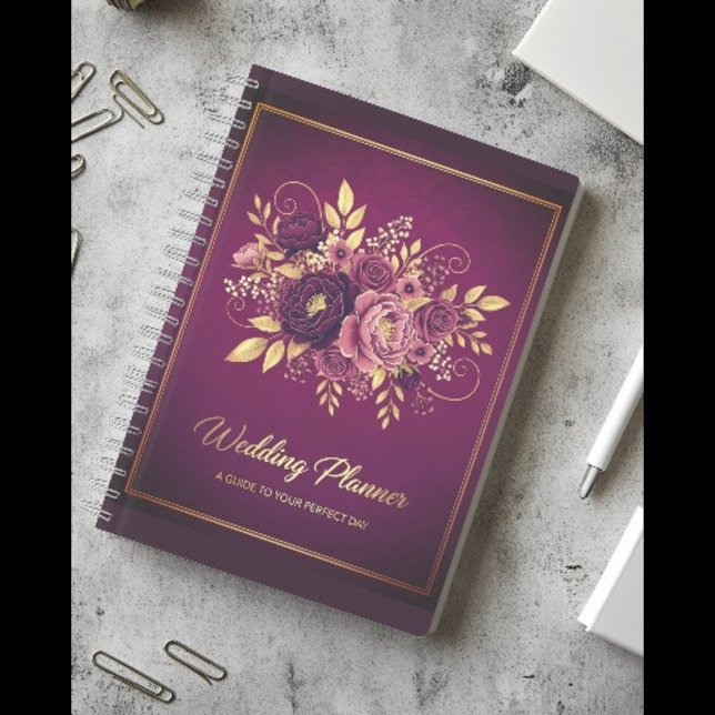 Luxury Maroon & Gold Wedding Planner Book (Creator Uploaded)