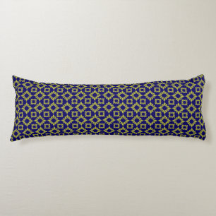 Luxury Mediterranean Tile Pattern Blue Yellow Body Cushion