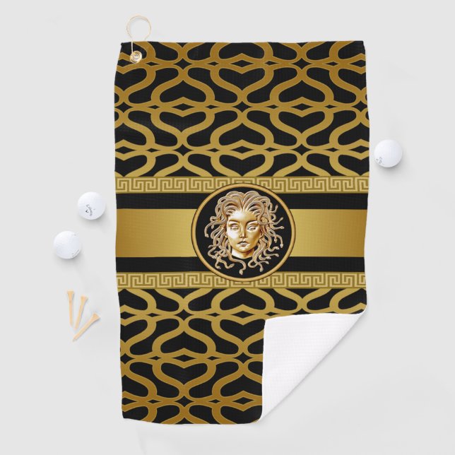 Luxury Medusa Gold Golf Towel (InSitu)