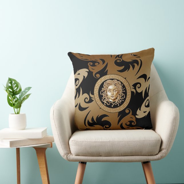 Luxury Medusa Medallion Throw Pillows (Chair)