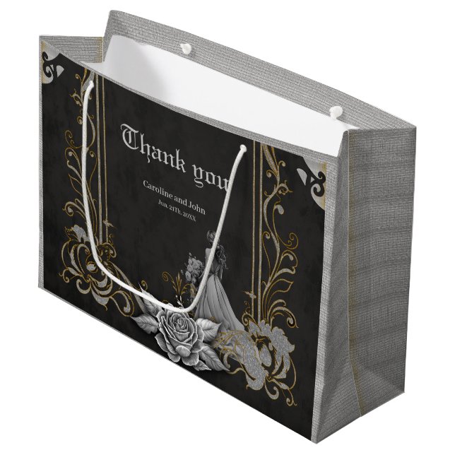 Luxury meets romance.  large gift bag (Front Angled)
