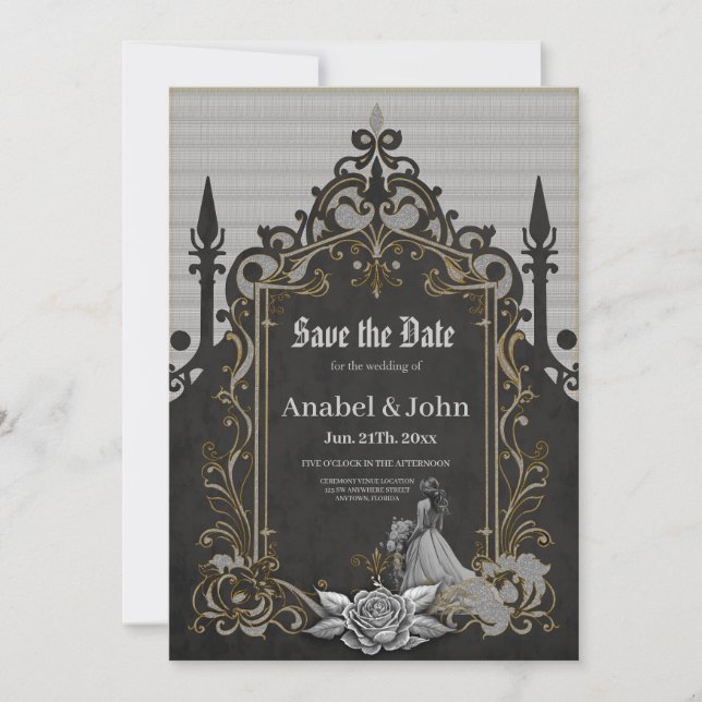 Luxury meets romance.  save the date (Front)