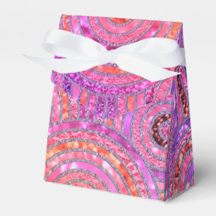 Luxury Metal Foil Glitter Pink Gold Dots Circles Favour Box
