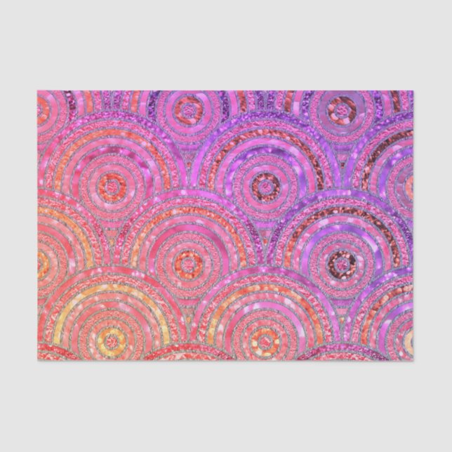 Luxury Metal Foil Glitter Pink Gold Dots Circles Tissue Paper (Front)