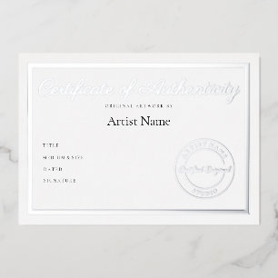Luxury Metallic Certificate of Authenticity Art