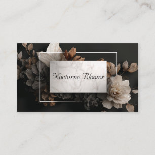 Luxury Metallic Floral Bronze and Marble Business Card