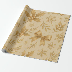 Luxury Metallic Gold Champagne Christmas Wrapping Paper