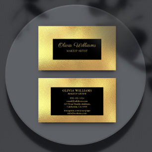 Luxury Metallic Gold Frame & Script Business Card