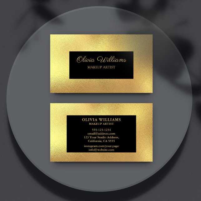 Luxury Metallic Gold Frame & Script Business Card (Creator Uploaded)