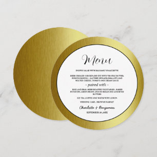 Luxury Metallic Gold Round Wedding Menu