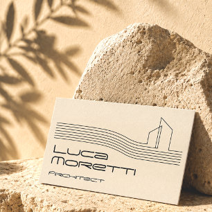 Luxury Minimal Black Ivory Architectural Chic Business Card