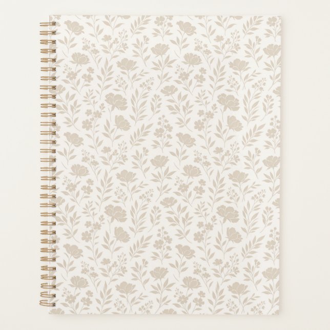 Luxury Minimal Botanical Pattern Planner (Front)