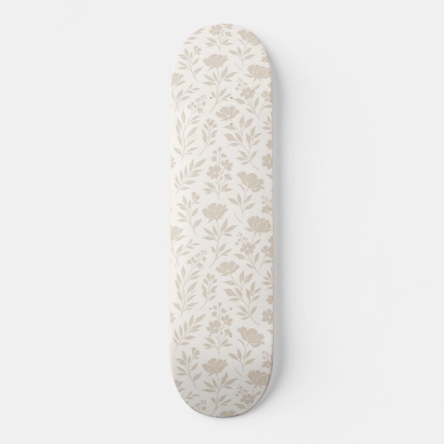 Luxury Minimal Botanical Pattern Skateboard (Front)