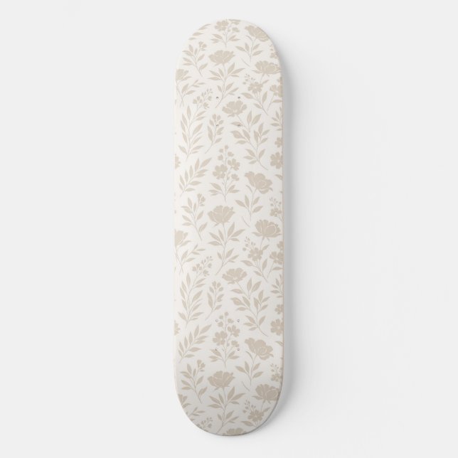 Luxury Minimal Botanical Pattern Skateboard (Front)
