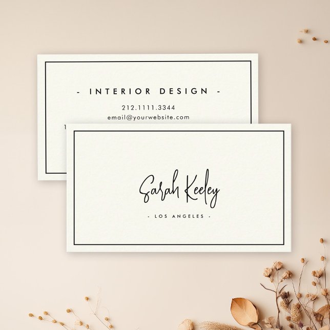 Luxury Minimal Calligraphy Chic Stylish Business Card (Creator Uploaded)