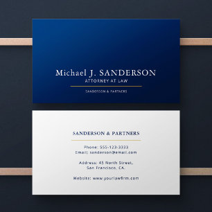 Luxury minimal elegant navy attorney at law business card