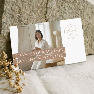 Luxury Minimal Life Coach Consulting Photo QR Code Business Card