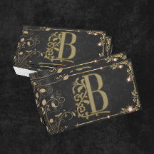 Luxury Minimal Monogram Black Gold Chic Stylish