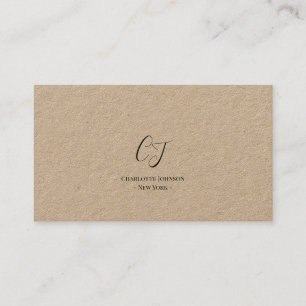 Luxury Minimal Monogram Black Ivory Chic Stylish Business Card