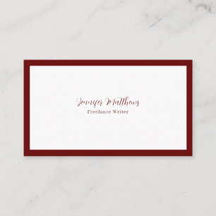 Luxury Minimal Monogram Burgandy  Business Card