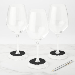 Luxury Minimalist Black Christmas Collection Wine Glass Tag