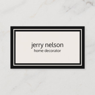 Luxury Minimalist Contemporary Black and Ivory Business Card
