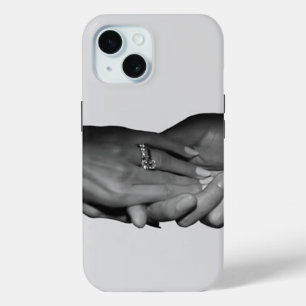 Luxury Minimalist Couple Ring Hands iPhone 15 Case