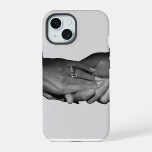 Luxury Minimalist Couple Ring Hands iPhone 15 Case