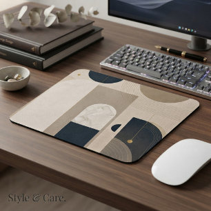 Luxury Minimalist Geometric Abstract Art in NBG Mouse Mat