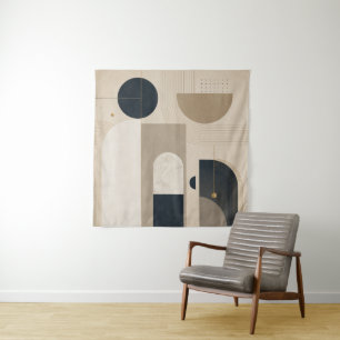 Luxury Minimalist Geometric Abstract Art in NBG Tapestry