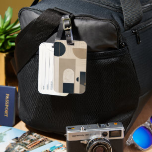 Luxury Minimalist Geometric Abstract Design in NBG Luggage Tag