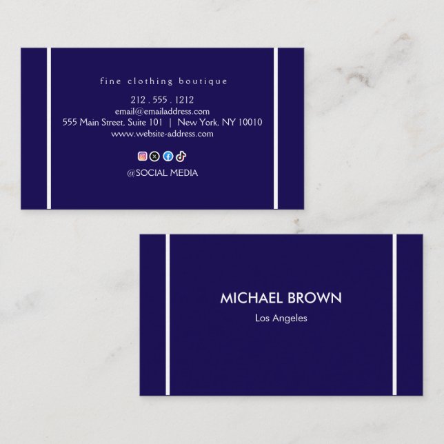 Luxury Minimalist Ivory Boutique Business Card (Front/Back)