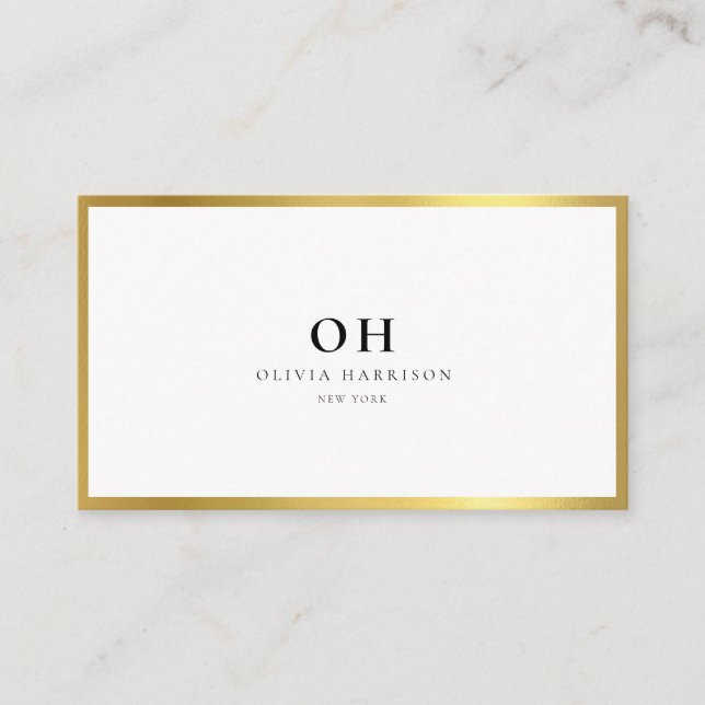 Luxury Minimalist Metallic Gold  Business Card (Front)