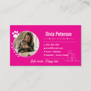 Luxury Minimalist Pet Sitter Cusotmizable Business Card