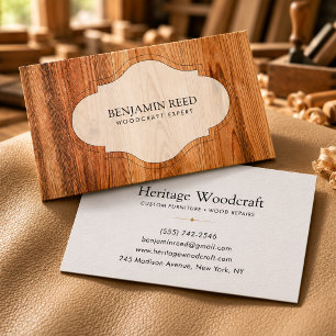 Luxury Minimalist Professional Carpenter Woodwork Business Card