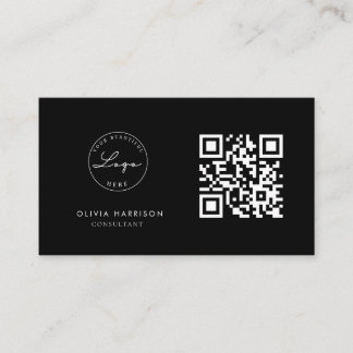 Luxury Minimalist QR Code Professional  Business Card