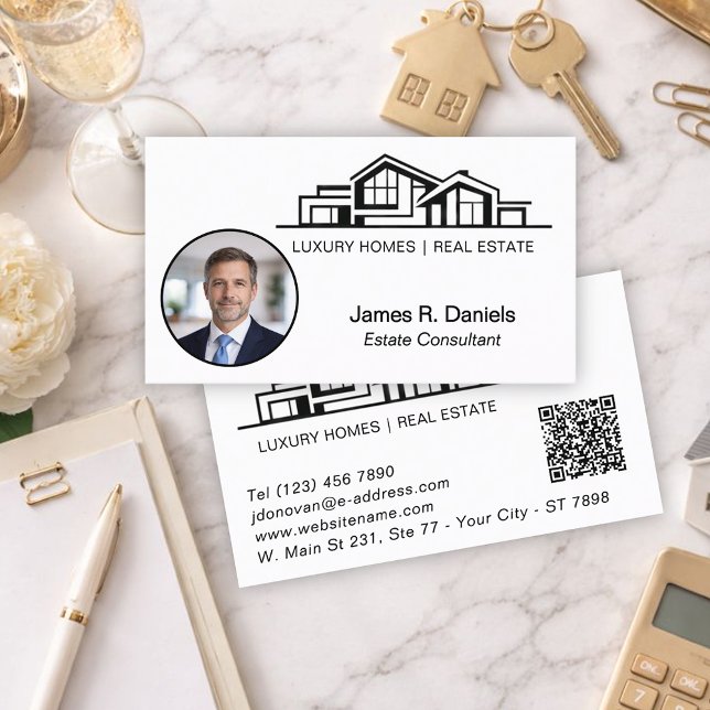 Luxury Minimalist Real Estate Chic Professional Business Card (Creator Uploaded)