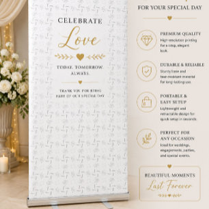 Luxury Minimalist Wedding Backdrop Retractable Banner