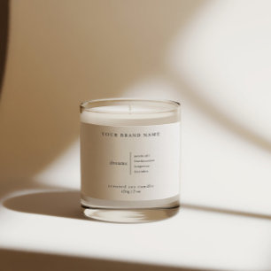 Luxury Minimalist White Candle Product Label