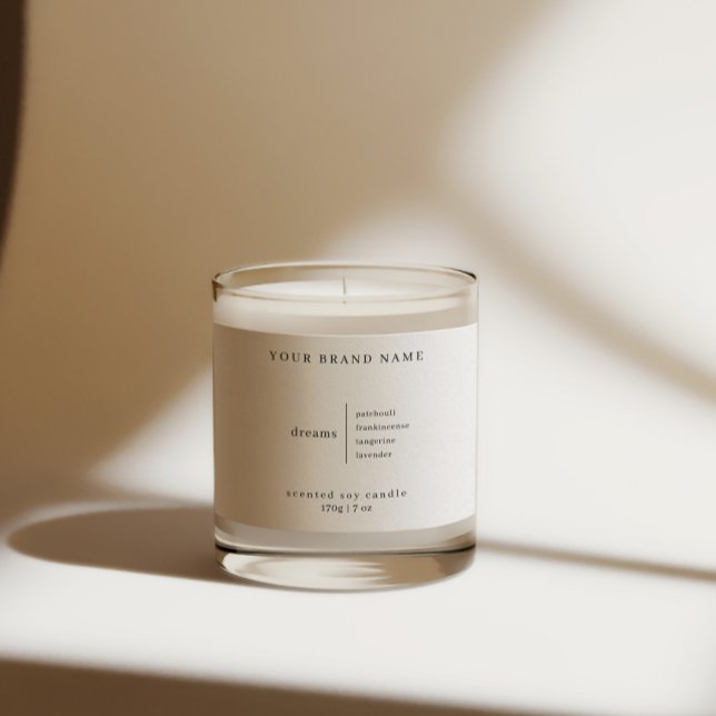 Luxury Minimalist White Candle Product Label (Creator Uploaded)