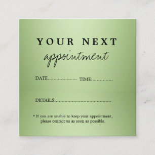Luxury Mint Green Beauty Salon Appointment Card