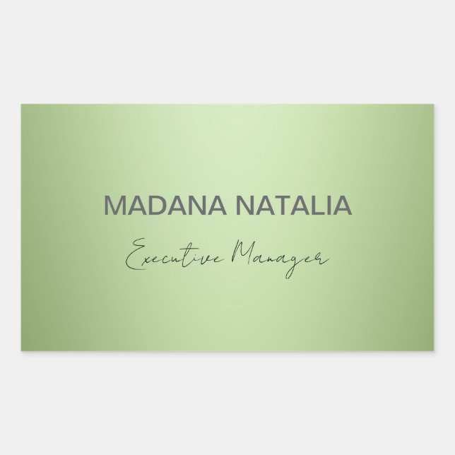 Luxury Mint Green Beauty Salon Rectangular Sticker (Front)