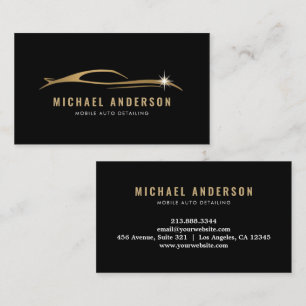 Luxury Mobile Car Detailing Gold Auto Detailing    Business Card