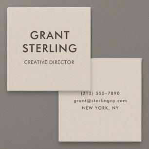 Luxury Mocha Brown Modern Minimal Typography Square Business Card