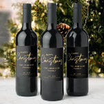 Luxury Modern Black Christmas Wine Label<br><div class="desc">Add a touch of elegance to your holiday gifting with this Personalised Luxury Modern Black Christmas Wine Label. Perfect for creating a sophisticated christmas wine bottle presentation, these christmas wine bottle labels elevate any christmas wine bottle gift. A sleek addition to your christmas wrapping ideas, it’s a stunning detail for...</div>