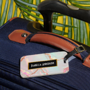 Luxury Modern Blush Pink Soft Mint Gold Collection Luggage Tag