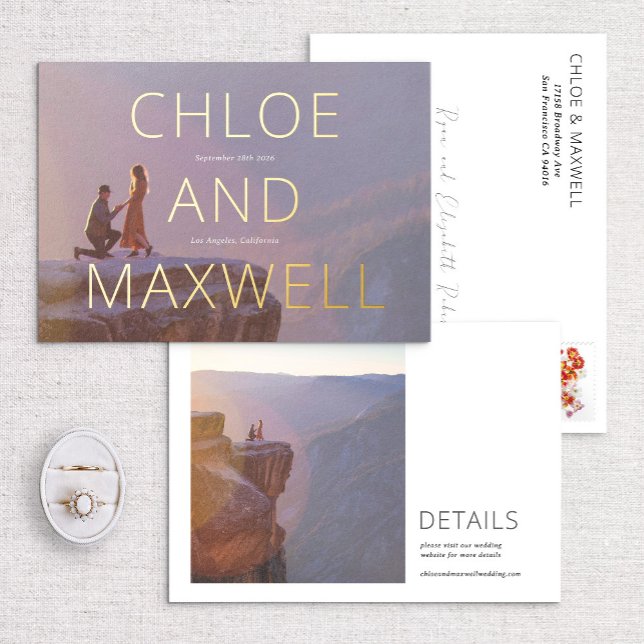 Luxury Modern Bold Names Photo Save the Date (Creator Uploaded)