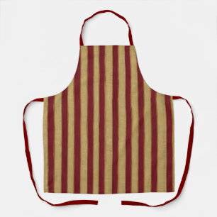 Luxury Modern Burgundy Gold Linen Collection Apron