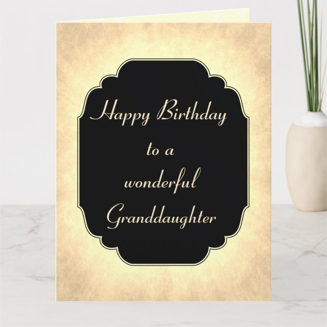 Luxury modern chic Birthday Granddaughter Card (Front)