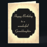 Luxury modern chic Birthday Granddaughter Card<br><div class="desc">Stylish and elegant luxury modern Happy Birthday daughter design greeting card.</div>